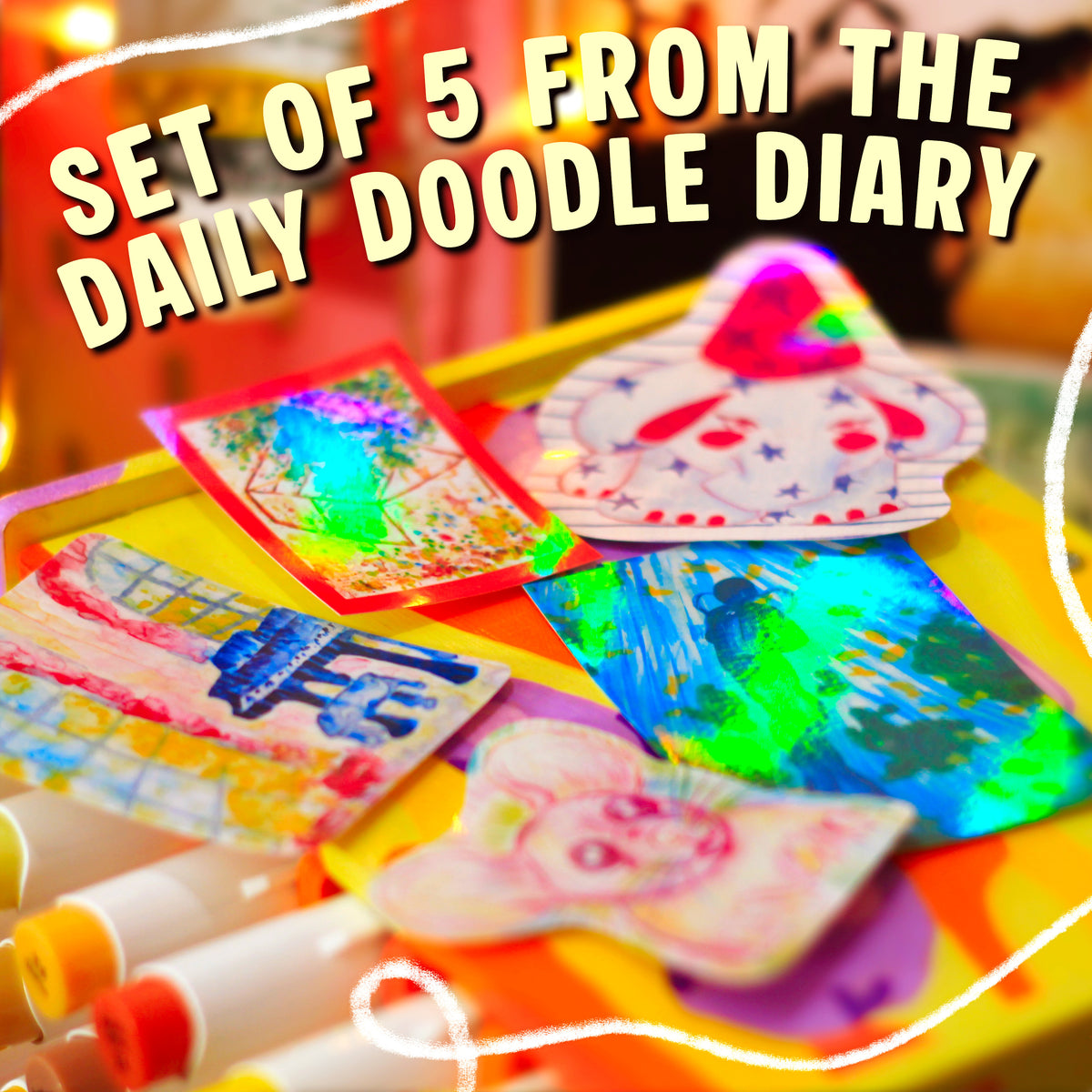Daily Doodle Diary Sticker Bundle - Pack of 5