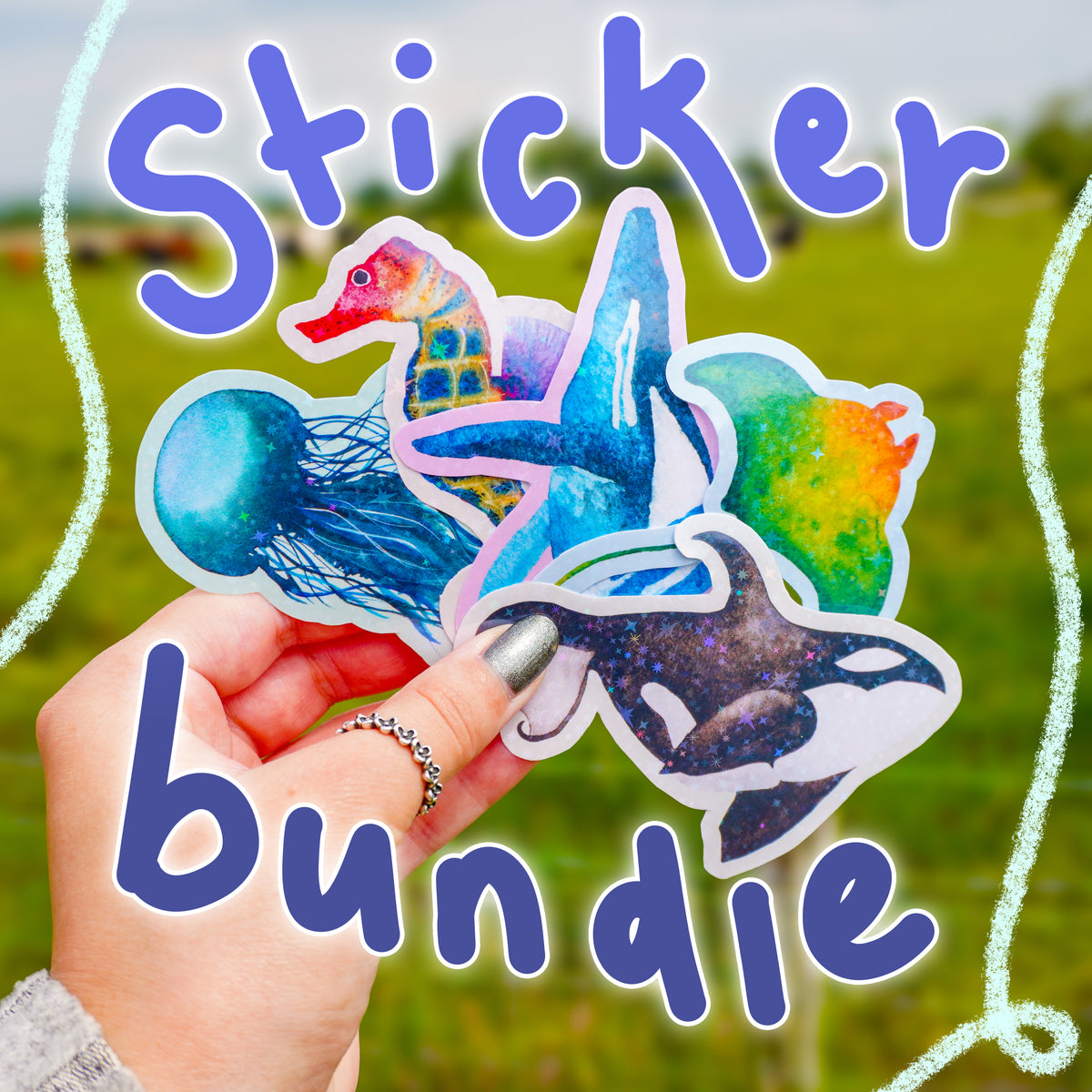 Sea Creature Sticker Bundle - Pack of 5