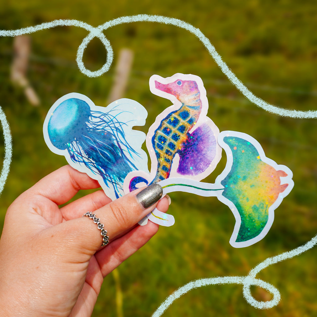 Sea Creature Sticker Bundle - Pack of 5