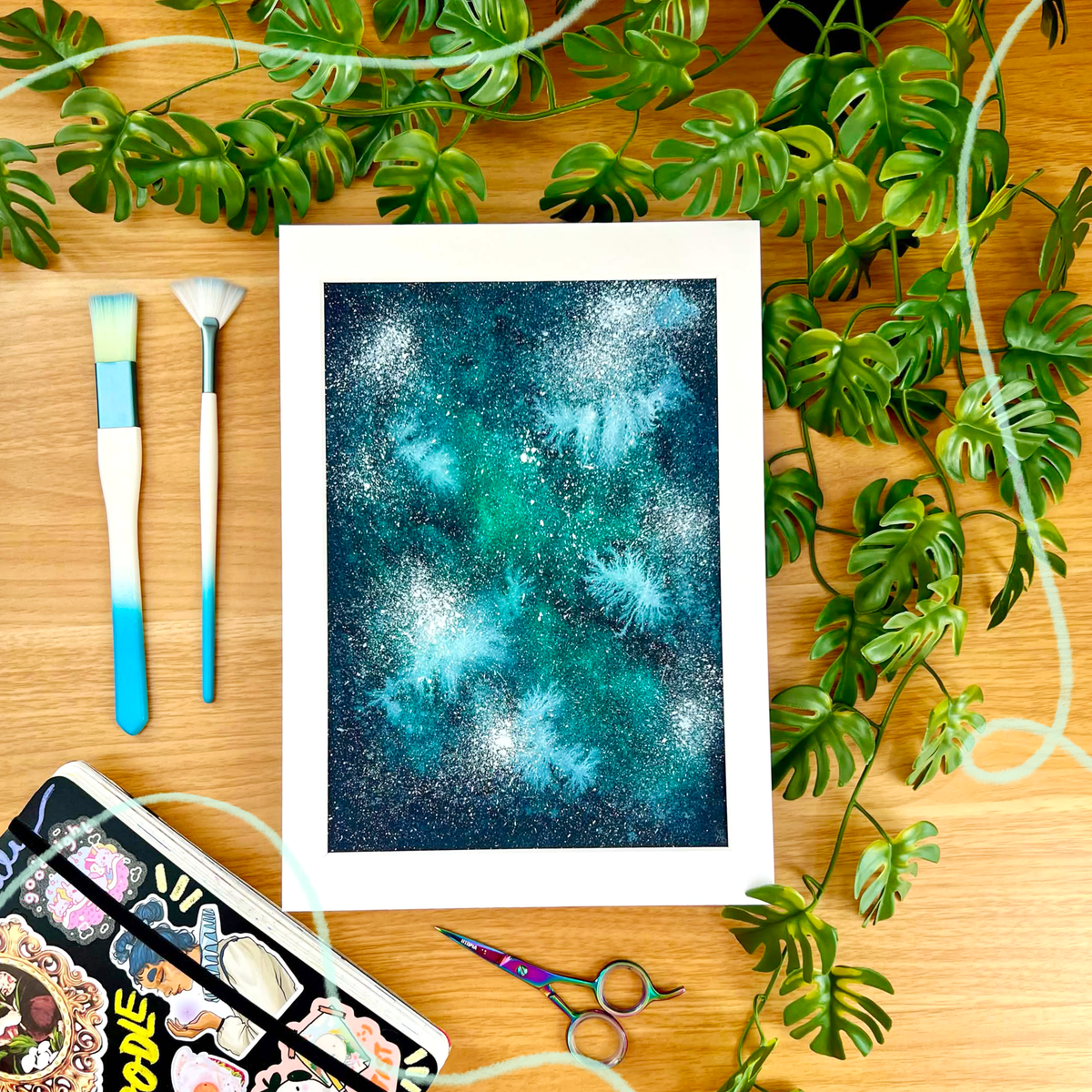 Green Galaxy Original Painting