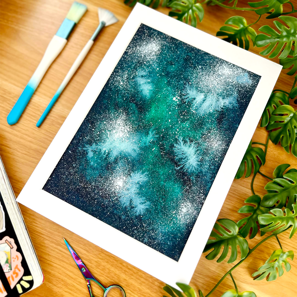 Green Galaxy Original Painting