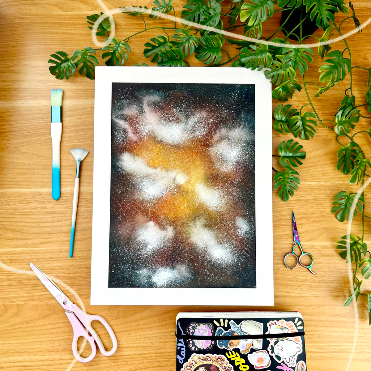 Orange Galaxy Original Painting