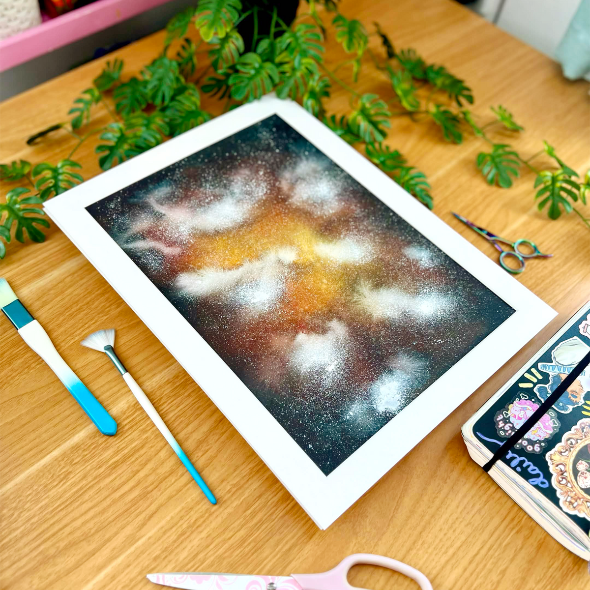 Orange Galaxy Original Painting