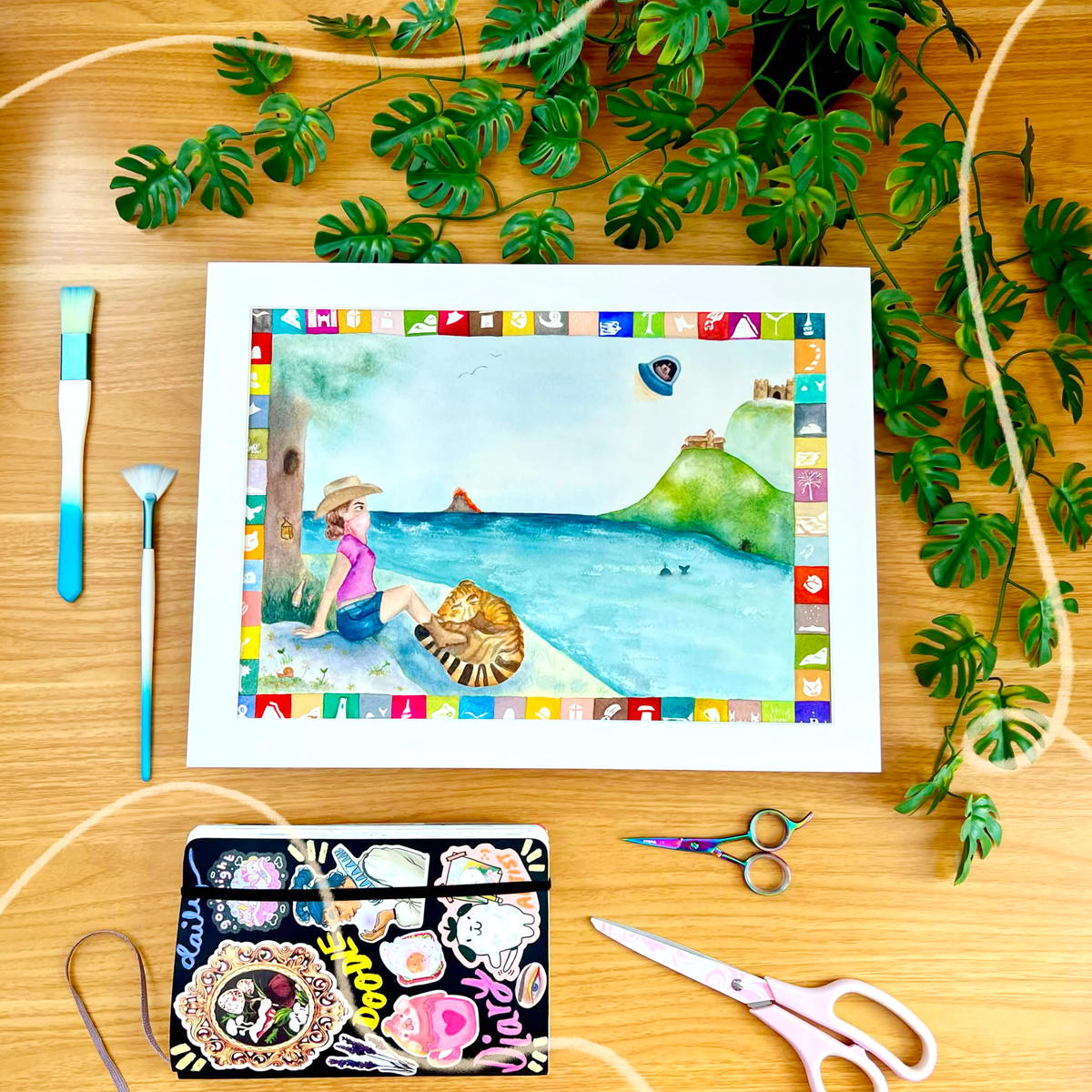 Peachtober List Original Painting