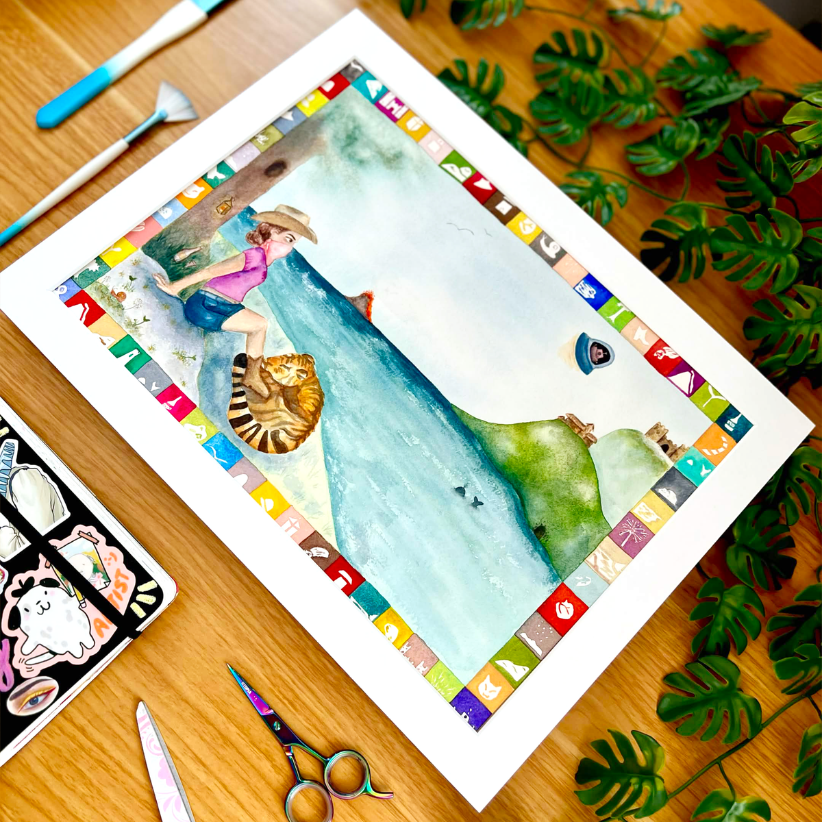Peachtober List Original Painting