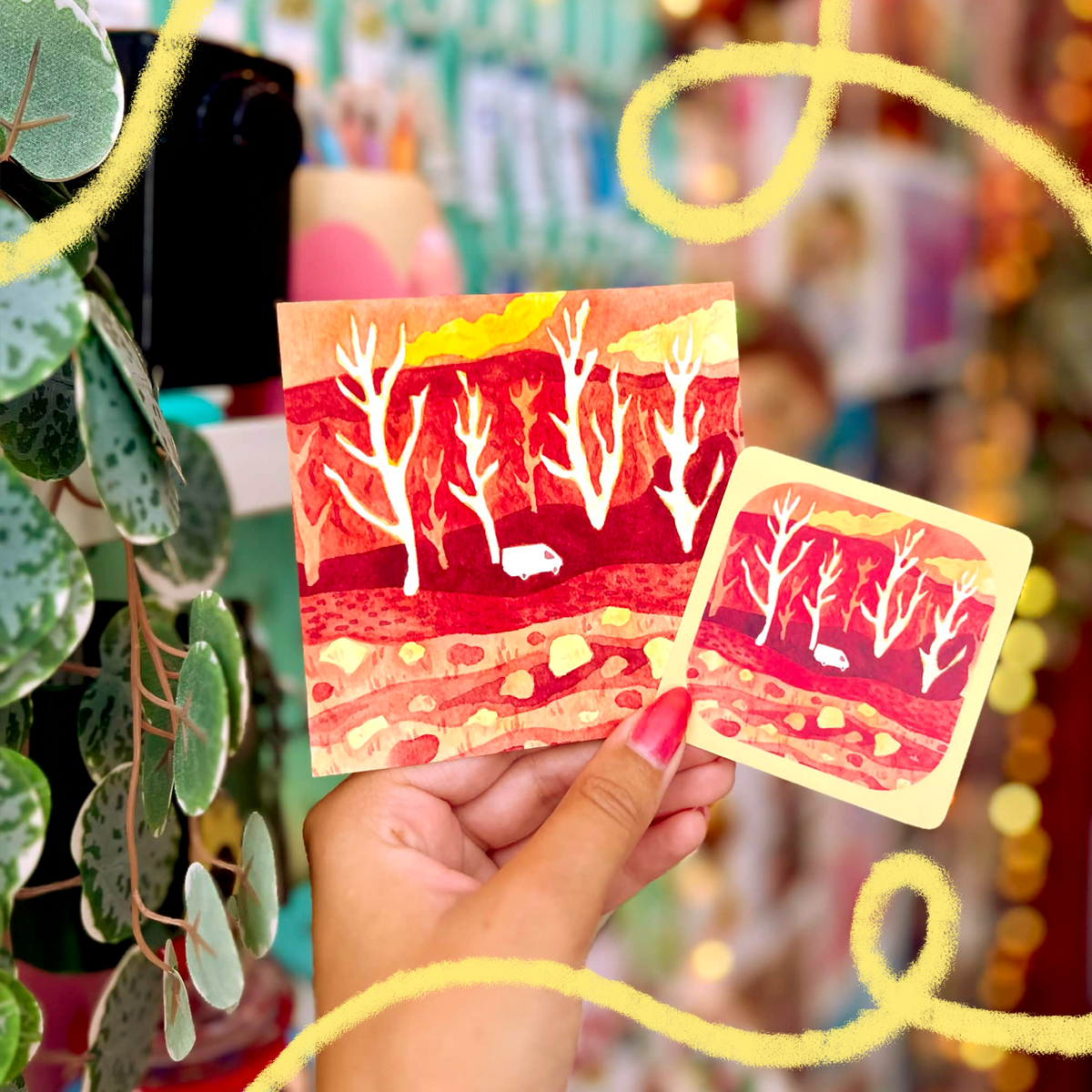 Red Layers - Mini Prints & Stickers
