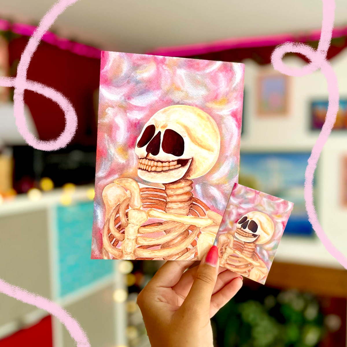 Pastel Skeleton - Prints & Stickers