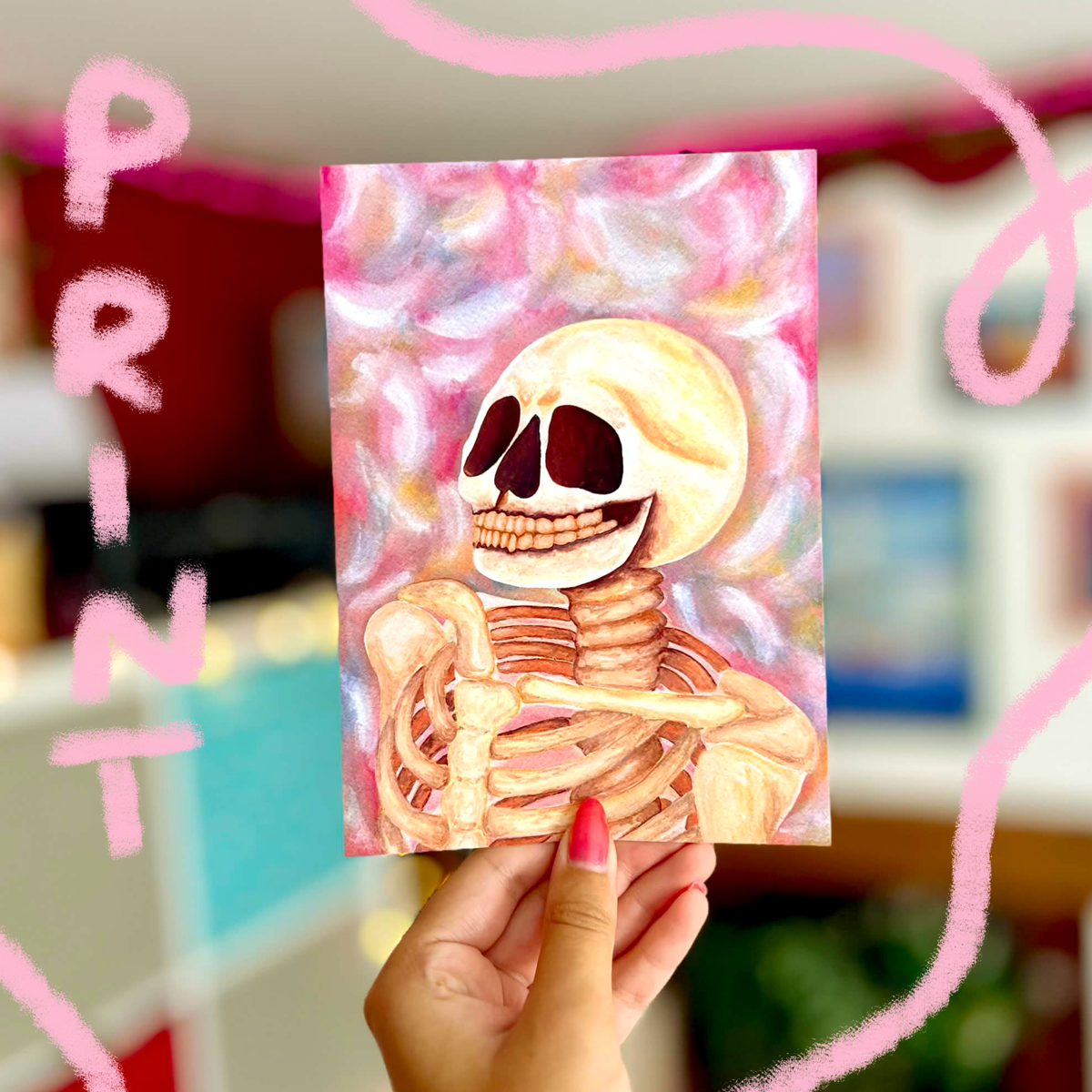 Pastel Skeleton - Prints & Stickers