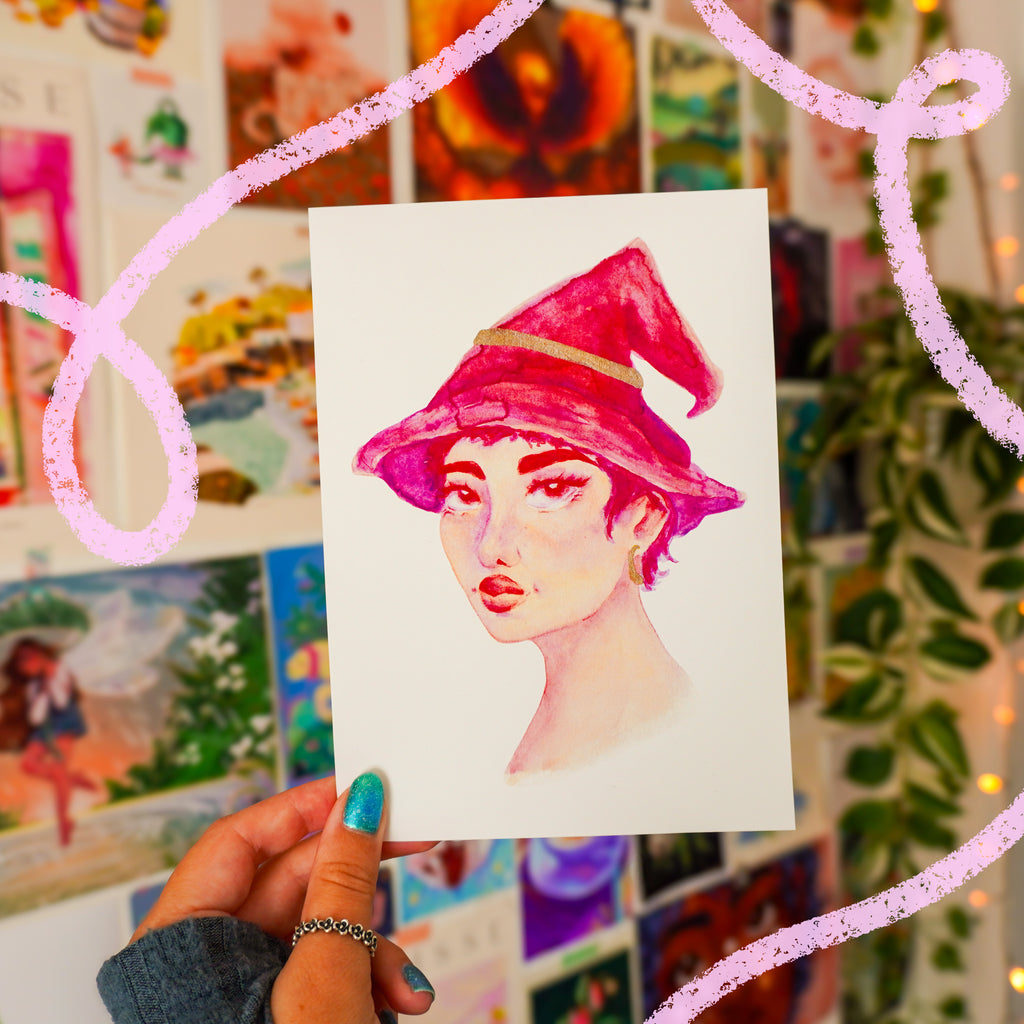 Witchy Portrait Print & Sticker