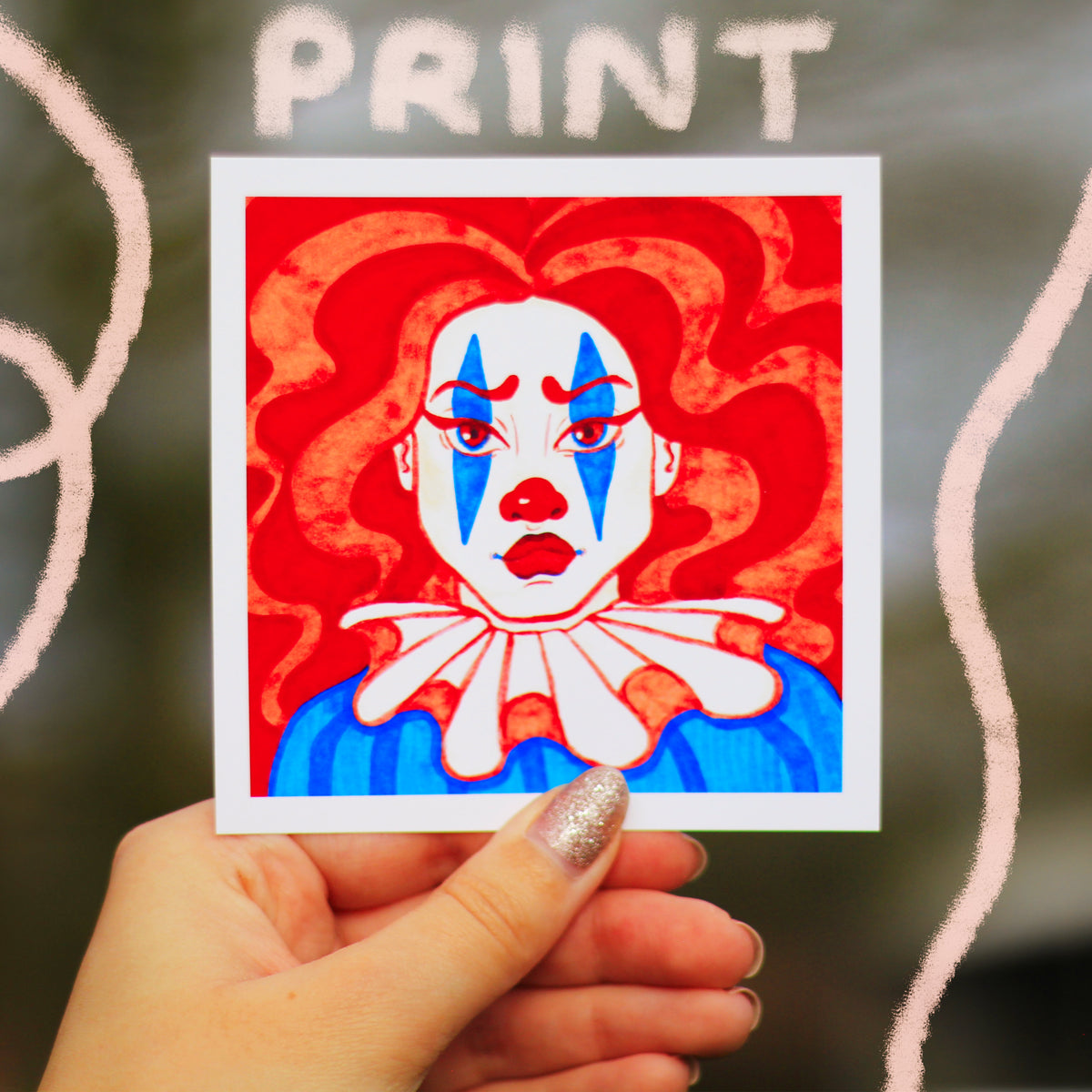 Clown - Mini Print & Sticker