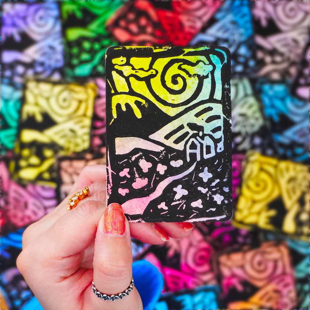 LANDSCAPE Mystery Lino Print Art Trading Card (ACEO)