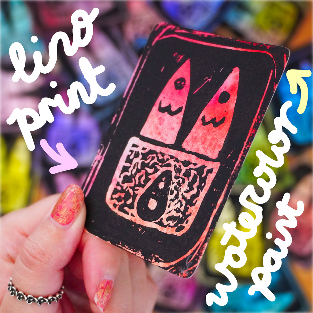 SARDINES Mystery Lino Print Art Trading Card (ACEO)