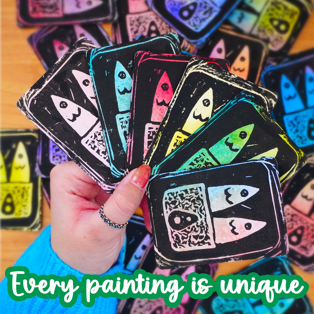 SARDINES Mystery Lino Print Art Trading Card (ACEO)